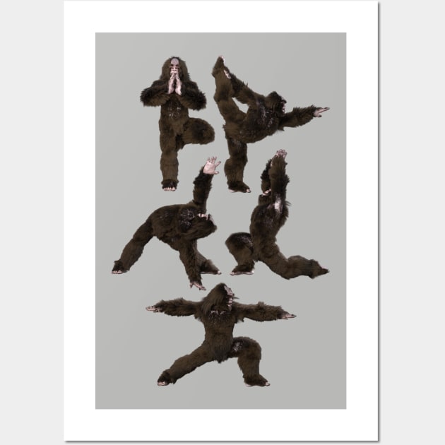 Sasquatch Savasana Yoga Wall Art by vonHobo